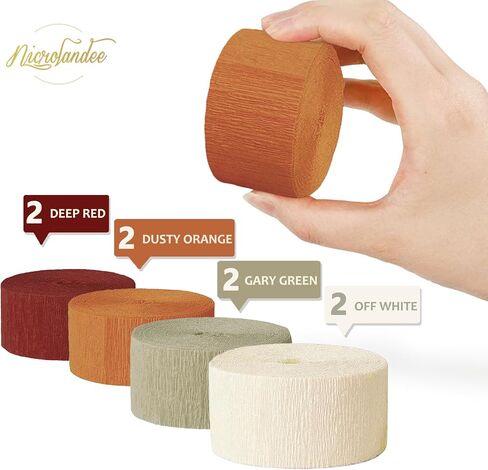 NICROLANDEE Halloween Crepe Paper Streamer Black & Orange 8 Rolls 82ft Long in Kuwait