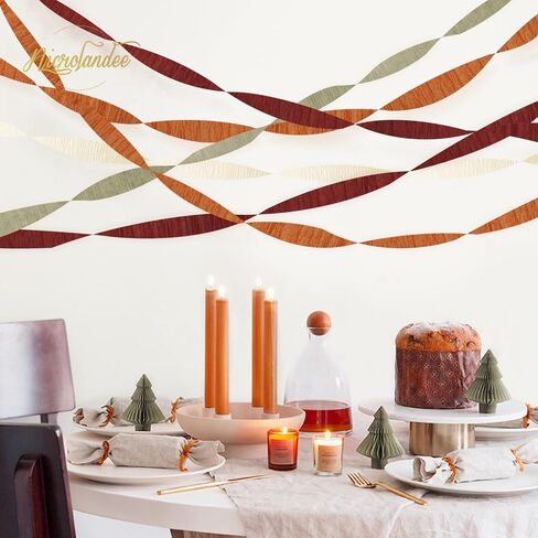 NICROLANDEE Halloween Crepe Paper Streamer Black & Orange 8 Rolls 82ft Long in Kuwait