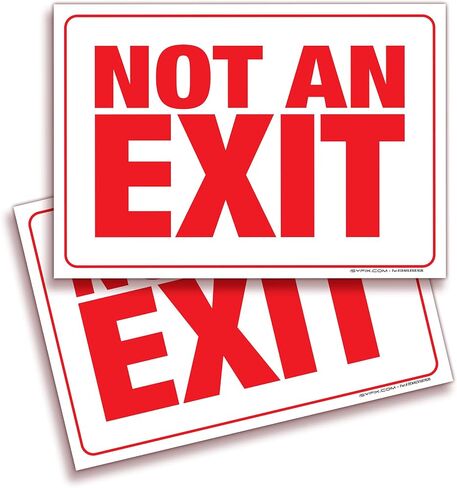 علامات iSYFIX Not An Exit - عبوتان مقاس 14 × 10 بوصة - لافتة بلاستيكية من البوليسترين بسمك 40 مل، مغلفة لمقاومة فائقة للأشعة فوق البنفسجية والطقس والخدش والماء والبهتان، للمكاتب والمباني وأماكن العمل والمزيد. in Kuwait