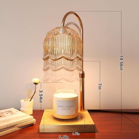 Candle Warmer Lamp, Electric Candle Lamp Warmer with Timer, Dimmable Wax Melt Warmer for Scented Wax with 2 Bulbs, Height Adjustable Electric Melter for Jar Candles, Home Decor and Gift for Mom in Kuwait