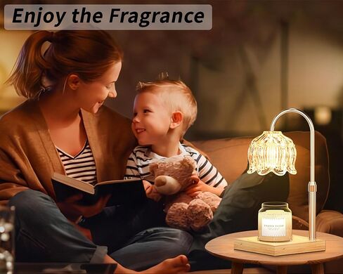 Candle Warmer Lamp, Electric Candle Lamp Warmer with Timer, Dimmable Wax Melt Warmer for Scented Wax with 2 Bulbs, Height Adjustable Electric Melter for Jar Candles, Home Decor and Gift for Mom in Kuwait