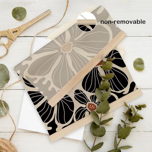 HRQKO Boho Black Flowers Hanger Frame Set of 2, Botanical Wall Art, Boho Floral Poster Wall Art with Wooden Frames, Boho Black Abstract Wall Hanging Decor for Living Room Bedroom, 12x16 Inch in Saudi Arabia
