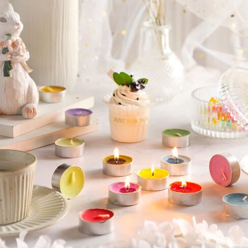 حزمة من 300 شموع معطرة من MTLEE، شموع خفيفة للشاي، شموع صغيرة مع الزيوت العطرية وفتيل القطن، وقت حرق 4 ساعات للمنزل النذري، وحفلات الزفاف والعطلات، والورد والتوت والتفاح والليمون واللافندر in Saudi Arabia