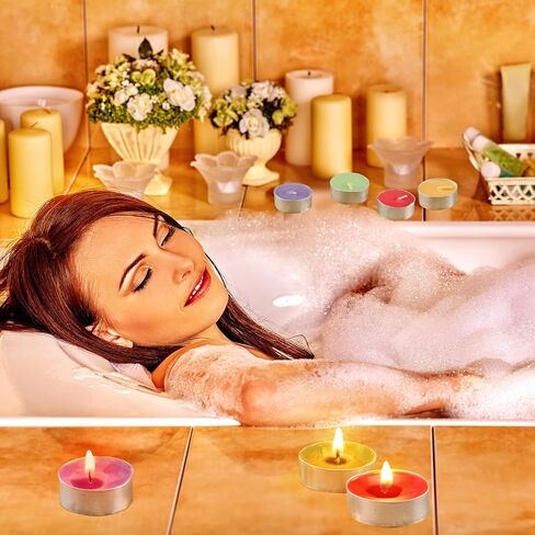 حزمة من 300 شموع معطرة من MTLEE، شموع خفيفة للشاي، شموع صغيرة مع الزيوت العطرية وفتيل القطن، وقت حرق 4 ساعات للمنزل النذري، وحفلات الزفاف والعطلات، والورد والتوت والتفاح والليمون واللافندر in Saudi Arabia