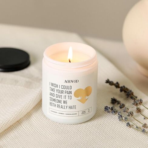 AOOVOO Lavender Aromatherapy Candle, Get Well Soon Gift for Women, Soy Wax Candle, 9 oz, 50 Hours Burn Time in Saudi Arabia