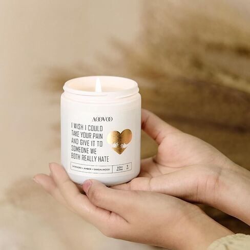 AOOVOO Lavender Aromatherapy Candle, Get Well Soon Gift for Women, Soy Wax Candle, 9 oz, 50 Hours Burn Time in Saudi Arabia