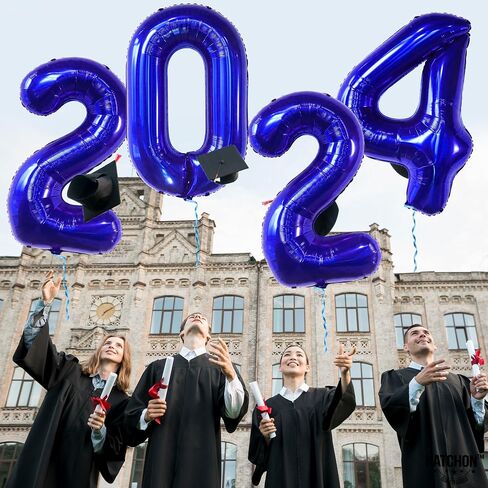 KatchOn, Huge Blue 2024 Balloon Numbers - 40 Inch, New Years Balloons | Foil Royal Blue 2024 Balloons for Happy New Years Decorations 2024 | New Years Eve Party Supplies 2024 | NYE Decorations 2024 in Saudi Arabia