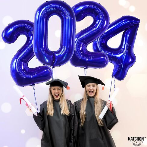 KatchOn, Huge Blue 2024 Balloon Numbers - 40 Inch, New Years Balloons | Foil Royal Blue 2024 Balloons for Happy New Years Decorations 2024 | New Years Eve Party Supplies 2024 | NYE Decorations 2024 in Saudi Arabia