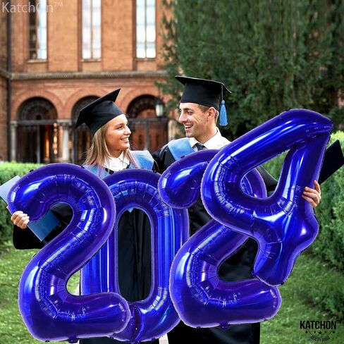 KatchOn, Huge Blue 2024 Balloon Numbers - 40 Inch, New Years Balloons | Foil Royal Blue 2024 Balloons for Happy New Years Decorations 2024 | New Years Eve Party Supplies 2024 | NYE Decorations 2024 in Saudi Arabia