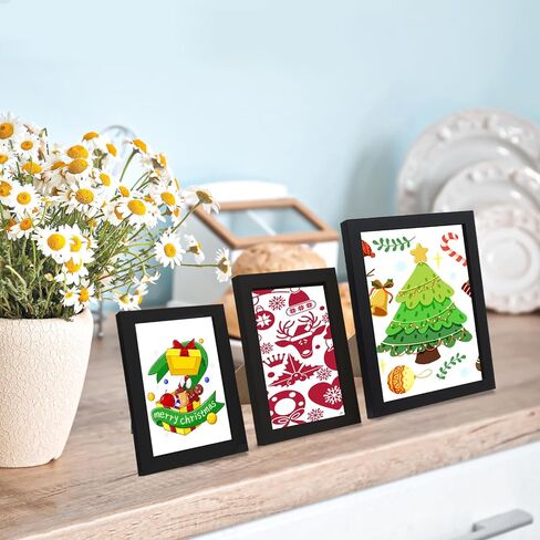 مجموعة من 50 إطار صورة مجمعة لديكور الحائط وإطارات الصور معرض إطار الحائط لعرض الحائط أو سطح الطاولة، مقاسات متعددة بما في ذلك 6x8، 5x7، 4x6، أسود in Kuwait