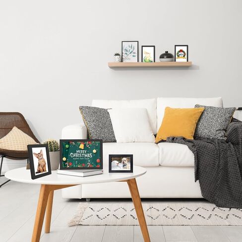 مجموعة من 50 إطار صورة مجمعة لديكور الحائط وإطارات الصور معرض إطار الحائط لعرض الحائط أو سطح الطاولة، مقاسات متعددة بما في ذلك 6x8، 5x7، 4x6، أسود in Kuwait