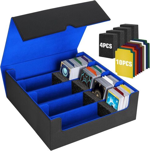 AOBOPLE 1800+ Trading Card Storage Box, Card Deck Case for Trading Cards with 10 Pcs Colorful Dividers & 3 Foam Card Supporters Commander Card Deck Case for Magic Game Cards YugiOh, TCG in Saudi Arabia