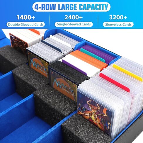 AOBOPLE 1800+ Trading Card Storage Box, Card Deck Case for Trading Cards with 10 Pcs Colorful Dividers & 3 Foam Card Supporters Commander Card Deck Case for Magic Game Cards YugiOh, TCG in Saudi Arabia