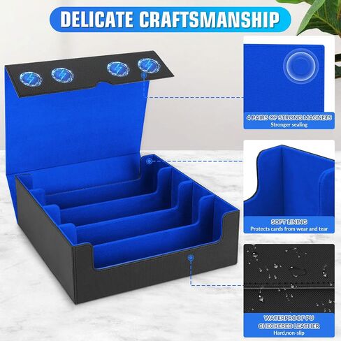 AOBOPLE 1800+ Trading Card Storage Box, Card Deck Case for Trading Cards with 10 Pcs Colorful Dividers & 3 Foam Card Supporters Commander Card Deck Case for Magic Game Cards YugiOh, TCG in Saudi Arabia