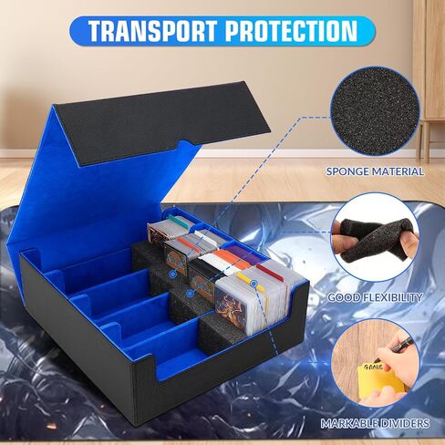 AOBOPLE 1800+ Trading Card Storage Box, Card Deck Case for Trading Cards with 10 Pcs Colorful Dividers & 3 Foam Card Supporters Commander Card Deck Case for Magic Game Cards YugiOh, TCG in Saudi Arabia