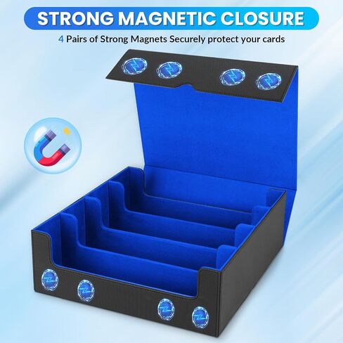 AOBOPLE 1800+ Trading Card Storage Box, Card Deck Case for Trading Cards with 10 Pcs Colorful Dividers & 3 Foam Card Supporters Commander Card Deck Case for Magic Game Cards YugiOh, TCG in Saudi Arabia