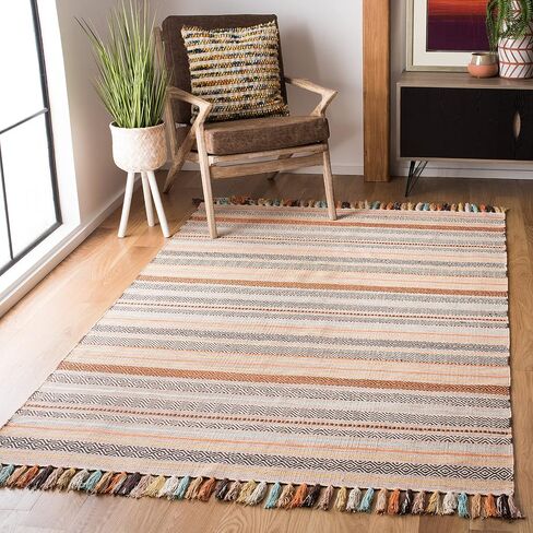 سجادة عداء من مجموعة SAFAVIEH Montauk - 2'3" x 8'، تركواز وبني، قطن بوهو مخطط يدويًا، مثالية للمناطق ذات حركة المرور العالية في غرفة المعيشة وغرفة النوم (MTK901E) in Saudi Arabia