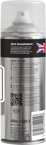 طلاء الهباء الجوي للزجاج المصنفر JENOLITE | شبه شفافة لمزيد من الخصوصية والديكور | 13.5 أونصة سائلة (400 مل) in Kuwait