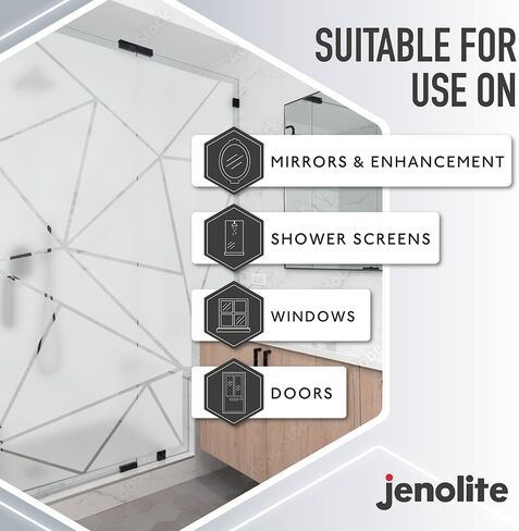 طلاء الهباء الجوي للزجاج المصنفر JENOLITE | شبه شفافة لمزيد من الخصوصية والديكور | 13.5 أونصة سائلة (400 مل) in Kuwait