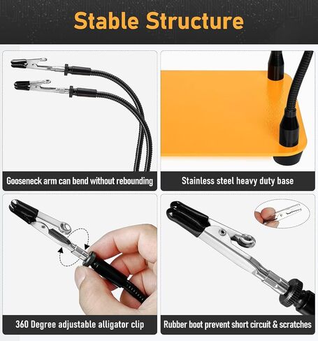 Helping Hands Soldering Station with 80cm 6X Magnifying Glass, 4 Flexible Arms Solder Helping Hands Magnifier and Third Hand Soldering Tool for Electronic Repair Soldering Jewelry Crafts in Saudi Arabia