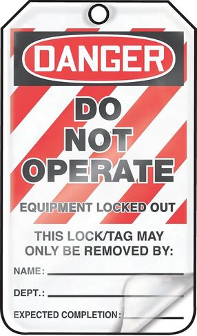 Accuform Lockout Tags, Pack of 5, Danger Do Not Operate Equipment Locked Out, US Made OSHA Compliant Tags, Weather-Proof & Chemical Resistant Laminated PF-Cardstock, 5.75"x 3.25", MLT405LTM in Saudi Arabia
