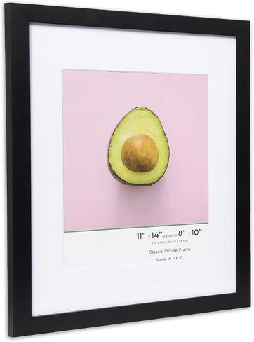 The Display Guys - 6-Pack Minimalist Wooden Picture Frames with Tempered Glass - 11x14 mat to 8x10 - Black - Wall Hanging in Saudi Arabia