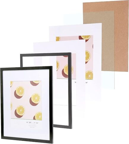 The Display Guys - 6-Pack Minimalist Wooden Picture Frames with Tempered Glass - 11x14 mat to 8x10 - Black - Wall Hanging in Saudi Arabia