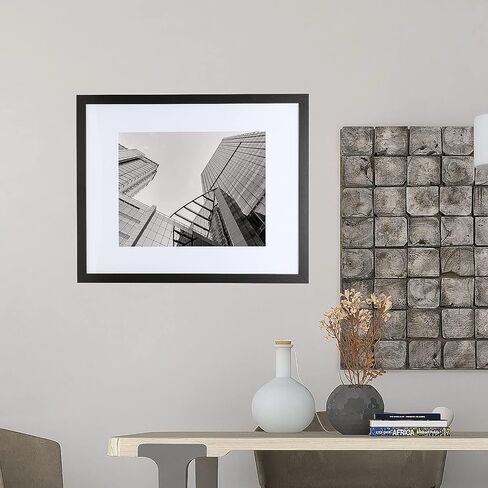 The Display Guys - 6-Pack Minimalist Wooden Picture Frames with Tempered Glass - 11x14 mat to 8x10 - Black - Wall Hanging in Saudi Arabia