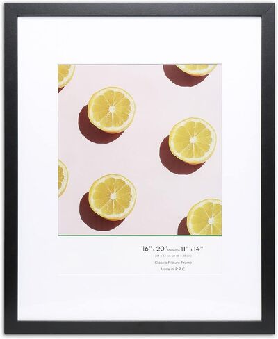 The Display Guys - 6-Pack Minimalist Wooden Picture Frames with Tempered Glass - 11x14 mat to 8x10 - Black - Wall Hanging in Saudi Arabia