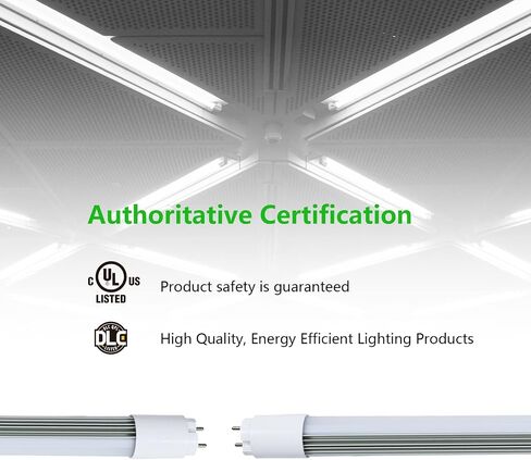 2FT T8 LED Type A+B Tube Lights 15W 2100lm, 24inch 5000K Daylight Light Bulbs, F20T12/F17T8 Fluorescent Replacement, Ballast Compatible or Bypass, Dual-Ended, Frosted Lens, DLC&UL Listed in Saudi Arabia