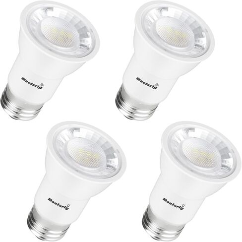 PAR16 LED لمبة كشاف طويلة الرقبة، 6 وات (ما يعادل 60 وات - 75 وات) قابلة للتعتيم، 600 لومن، زاوية شعاع 40 درجة، مصابيح إضاءة المسار ضوء النهار 5000 ك، قاعدة متوسطة E26، حزمة من 4 in Kuwait