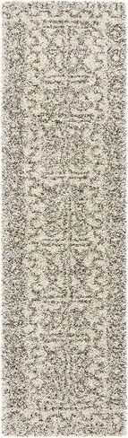 سجادة SAFAVIEH Hudson Shag Collection - 2'3" x 6'، عاجي ورمادي، تصميم مغربي، لا يتساقط ويسهل العناية بها، سمك 2 بوصة مثالي للمناطق ذات الحركة العالية في غرفة المعيشة وغرفة النوم (SGH376A) in Saudi Arabia