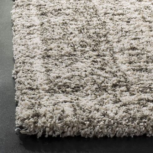 سجادة SAFAVIEH Hudson Shag Collection - 2'3" x 6'، عاجي ورمادي، تصميم مغربي، لا يتساقط ويسهل العناية بها، سمك 2 بوصة مثالي للمناطق ذات الحركة العالية في غرفة المعيشة وغرفة النوم (SGH376A) in Saudi Arabia