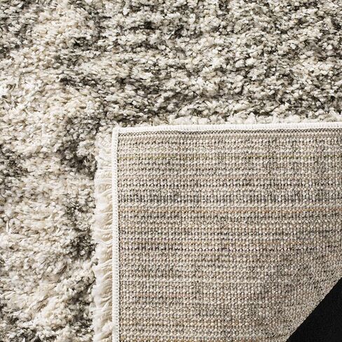 سجادة SAFAVIEH Hudson Shag Collection - 2'3" x 6'، عاجي ورمادي، تصميم مغربي، لا يتساقط ويسهل العناية بها، سمك 2 بوصة مثالي للمناطق ذات الحركة العالية في غرفة المعيشة وغرفة النوم (SGH376A) in Saudi Arabia