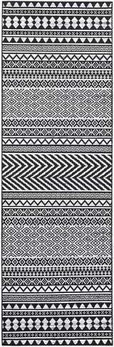 سجادة Zacoo Boho Runner 2x10 سجادة عداء المدخل سجادة قابلة للغسل سجادة غير قابلة للانزلاق سجادة مزرعة داخلية حديثة سجادة أرضية حديثة سجادة مطبخ عتيقة مدخل عداء لغرفة النوم وغرفة المعيشة والغسيل، أسود in Saudi Arabia