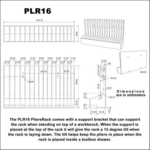حامل كماشة أزرق PLR16 للوحة الوتد ودرج صندوق الأدوات. تخزين الزردية للكماشة العادية والصغيرة. يحافظ على الكماشات المحملة بنابض مغلقة في صندوق الأدوات الخاص بك. لديه خاصية الميل الخاصة. in Kuwait