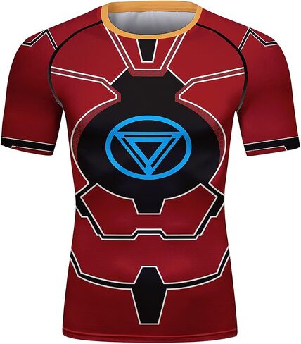 Red Plume Men's Compression Sports Fitness Short Sleeve Training Base Layers Shirt in Saudi Arabia