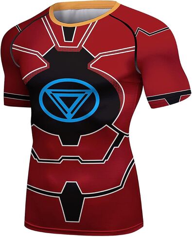Red Plume Men's Compression Sports Fitness Short Sleeve Training Base Layers Shirt in Saudi Arabia