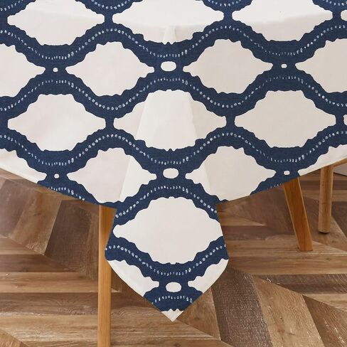 Majestic Giftware Tablecloth for Rectangle Table (TCH29-65144) | Stone Color 100% Cotton Twill Dining Table Cover | Decorative Washable Tablecloth for Birthday, Home, Kitchen, Dining (65X144) in Saudi Arabia