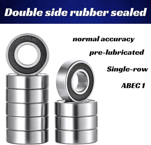 99502H-2RS محامل 5/8" x1-3/8" x0.433" محامل مطاطية مزدوجة مختومة من الكروم الصلب Z2 لجزازة العشب Go Kart وما إلى ذلك (10 عبوات) in Kuwait