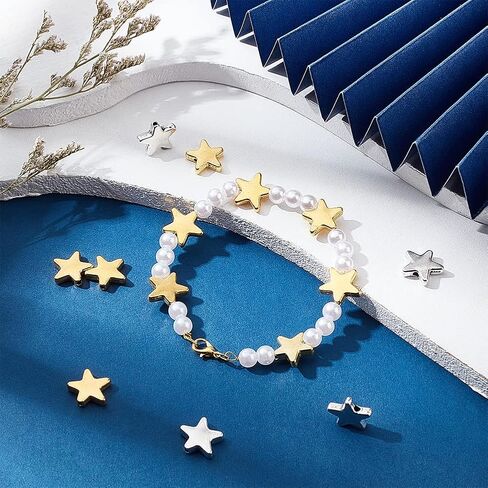 PH PandaHall 40pcs Heart Beads Spacer, Love Heart Spacers Gold Platinum Brass Metal Loose Beads for Valentine's Day Wedding Mothers’ Day Jewelry Bracelet Necklace Making in Kuwait