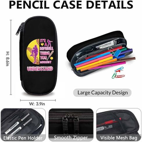 Kids Backpack with Lunch Box Set, 3 in 1 Softball School Backpacks Matching Combo for Boys Girls, Cool Black Bookbag and Pencil Pouch Bundle in Saudi Arabia