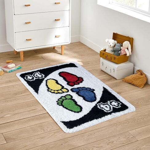 Cute Rug for Bathroom Floor Non Slip,2x3 Funky Aesthetic Fluffy Absorbent Washable Carpet,Soft Funny Tufted Modern Abstract Bath Mat for Shower Sink in Saudi Arabia
