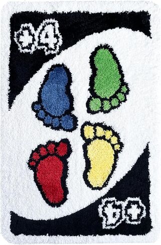 Cute Rug for Bathroom Floor Non Slip,2x3 Funky Aesthetic Fluffy Absorbent Washable Carpet,Soft Funny Tufted Modern Abstract Bath Mat for Shower Sink in Saudi Arabia