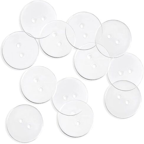 Pack of 12 Transparent Buttons for Sewing 0.45 inch Crafts Buttons 4 Hole Sewing Buttons 18L Clear Buttons Round Buttons Plastic Buttons for Dress Pants Shirt Skirt Blouse in Saudi Arabia