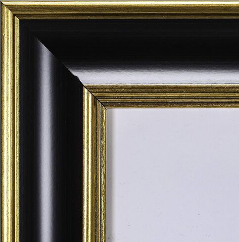 Malden International Designs Black and Gold Fashion Wood Picture Frame, 5x7, Black in Saudi Arabia