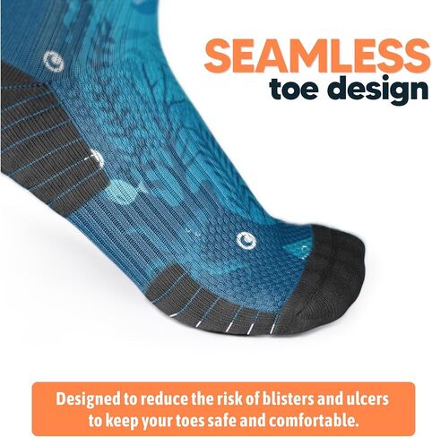 جوارب ضاغطة من Viasox للنساء والرجال، جوارب عالية للركبة 12-15 مم زئبق، تدعم الدورة الدموية للطيران، والسفر، يوميًا، وأعماق البحار in Kuwait