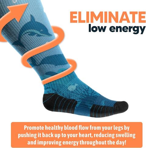 جوارب ضاغطة من Viasox للنساء والرجال، جوارب عالية للركبة 12-15 مم زئبق، تدعم الدورة الدموية للطيران، والسفر، يوميًا، وأعماق البحار in Kuwait