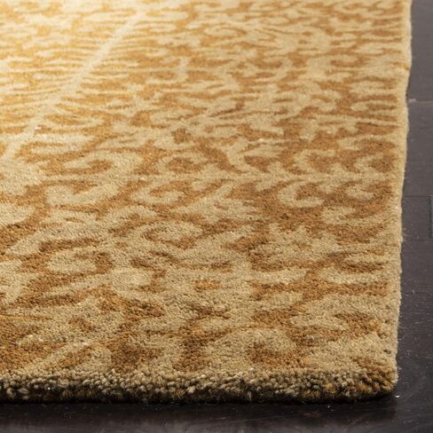 SAFAVIEH Antiquity Collection 2'3" x 8' Gold / Beige AT411A Handmade Traditional Oriental Premium Wool Runner Rug in Saudi Arabia