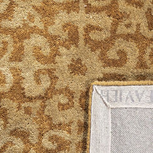 SAFAVIEH Antiquity Collection 2'3" x 8' Gold / Beige AT411A Handmade Traditional Oriental Premium Wool Runner Rug in Saudi Arabia